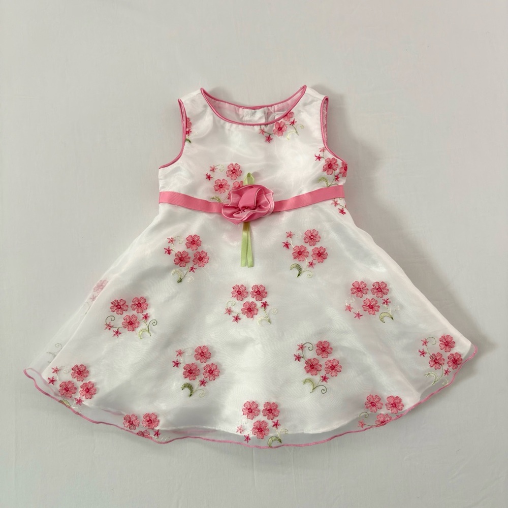 Youngland Pink Floral Kids Formal Dress